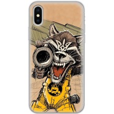Чохол для iPhone X / Xs MixCase патріотичні божевільний єнот