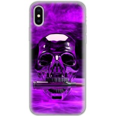 Чохол для iPhone X / Xs MixCase патріотичні фіолетовий череп з кулею