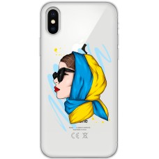 Чохол для iPhone Xs Max MixCase патріотичні дівчина в жовто-синій хустці 