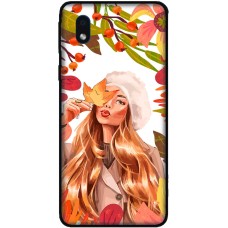 Чохол для Samsung Galaxy A01 Core (A013) MixCase осінь дівчина у біреті