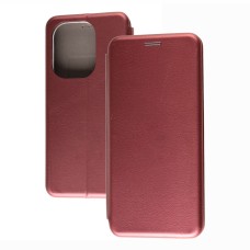 Чохол книжка Premium для Xiaomi Redmi Note 13 Pro 4G / Poco M6 Pro 4G бордовий