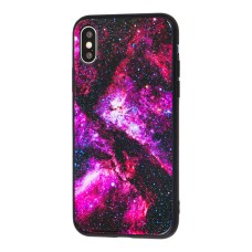 ,Чохол для iPhone X / Xs космос малиновий