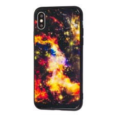 ,Чохол для iPhone X / Xs космос помаранчевий