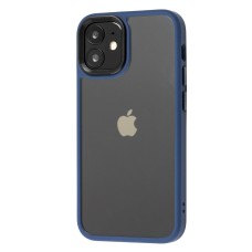 Чохол для iPhone 12 mini Metal Buttons темно-синій