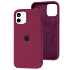 Чохол для iPhone 12/12 Pro Square Full silicone бордовий / maroon