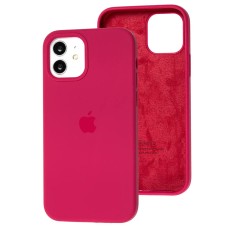 Чохол для iP 12 / 12 Pro Square Full silicone малиновий / pomegranate
