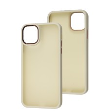 Чохол для iPhone 14 Metal Bezel бежевий