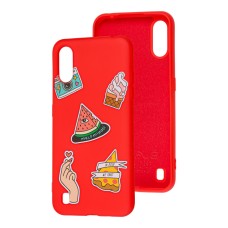 Чохол для Samsung Galaxy A01 (A015) Wave Fancy color style watermelon / red
