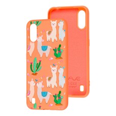 Чохол для Samsung Galaxy A01 (A015) Wave Fancy llamas / peach