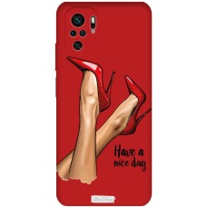 Чохол для Xiaomi Redmi Note 10 / 10s Mixcase червоний з мікрофіброю have a nice day