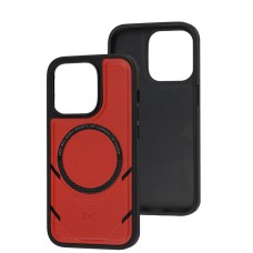 Чохол для iPhone 14 Pro MagSafe eco-leather + MagSafe popSocket red