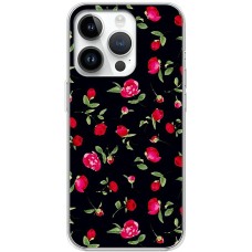 Чохол для iPhone 15 Pro MixCase квіти піони на чорному