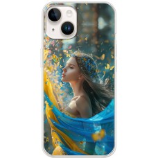 Чохол для iPhone 14 MixCase патріотичні дівчина і метелики