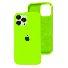 Чохол для iPhone 13 Pro Max Square Full silicone салатовий / neon green