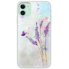 Чохол для iPhone 12 mini Mixcase акварельна лаванда квіти з метеликом