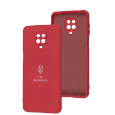 Чохол для Xiaomi Redmi Note 9s/9 Pro Silicone Full Тризуб бордовий / rose red