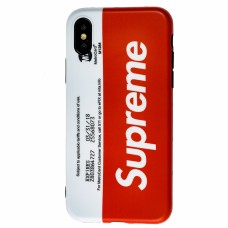 Чохол IMD для iPhone X / Xs supreme біло-червоний