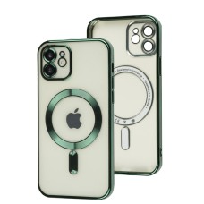 Чохол для iPhone 12 Fibra Chrome MagSafe green