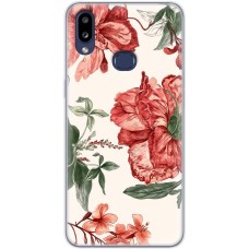 Чохол для Samsung Galaxy A10s (A107) MixCase квіти червоні на білому