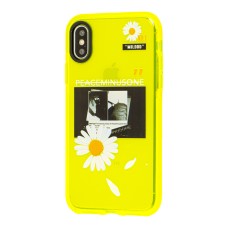Чохол для iPhone Xs Max Neon print ромашка