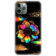 Чохол для iPhone 11 Pro MixCase Леопард райдужна квітка