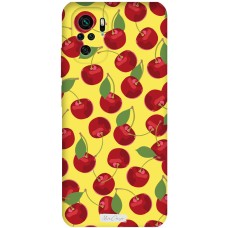 Чохол для Xiaomi Redmi Note 10 / 10s Mixcase жовтий з мікрофіброю фрукти вишня