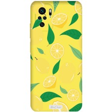 Чохол для Xiaomi Redmi Note 10 / 10s Mixcase жовтий з мікрофіброю фрукти лимон