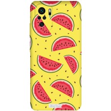 Чохол для Xiaomi Redmi Note 10 / 10s Mixcase жовтий з мікрофіброю кавун