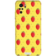 Чохол для Xiaomi Redmi Note 10 / 10s Mixcase жовтий з мікрофіброю фрукти полунички