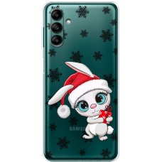 Чохол для Samsung Galaxy A04S (A047) MixCase Новий рік кролик у сніжинках