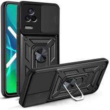 Чохол для Xiaomi Poco F4 Serge Ring Armor ударостійкий чорний