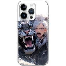 Чохол з аніме для iPhone 13 Pro MixCase дівчина і сніговий барс