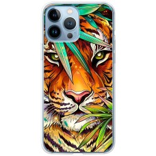 Чохол для iPhone 13 Pro MixCase звірі тигр у листі