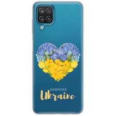 Чохол для Samsung Galaxy A12 / M12 MixCase патріотичні  серце з квітами