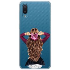 Чохол для Samsung Galaxy A02 (A022) Mixcase дівчина з бантом