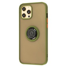 Чохол для iPhone 12 Pro Max LikGus Edging Ring хакі