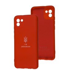 Чохол для Samsung Galaxy A03 (A035) Silicone Full Тризуб червоний