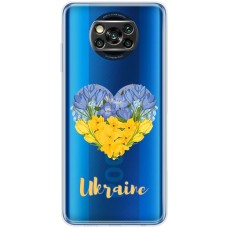 Чохол для Xiaomi Poco X3 / X3 Pro MixCase патріотичний "серце" з квітами