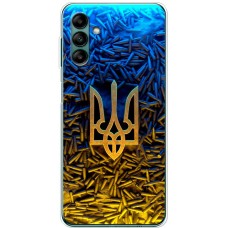 Чохол для Samsung Galaxy A04S (A047) MixCase патріотичні Тризум серед куль