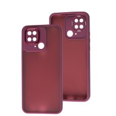 Чохол для Xiaomi Redmi 10C Luxury Metal Lens марсала