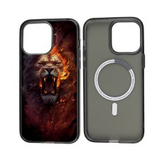 Чохол для iPhone 14 Pro MixCase MagSafe MagSafe тварини лев у вогні