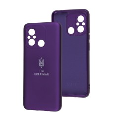 Чохол для Xiaomi Redmi 12C / 11A / Poco C55 Silicone Full Тризуб фіолетовий / dark pu
