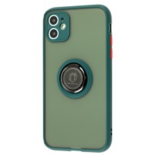 Чохол для iPhone 11 LikGus Edging Ring оливковий