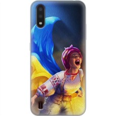 Чохол для Samsung Galaxy A01 (A015) MixCase патротичні Українка з прапором