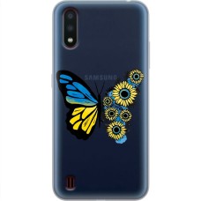 Чохол для Samsung Galaxy A01 (A015) MixCase патріотичні жовто-синій метелик