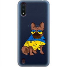 Чохол для Samsung Galaxy A01 (A015) MixCase патріотичні мопс в жовто-синіх кол