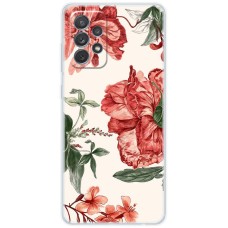 Чохол для Samsung Galaxy A13 (A135) MixCase квіти червоні на білому