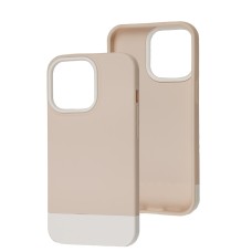 Чохол для iPhone 13 Pro Bichromatic grey-beige / white