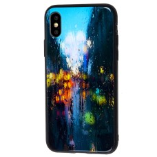 Чохол White Knights для iPhone X / Xs glass дощ на склі