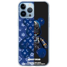 Чохол для iPhone 13 Pro Max MixCase робот лого на блакитному
